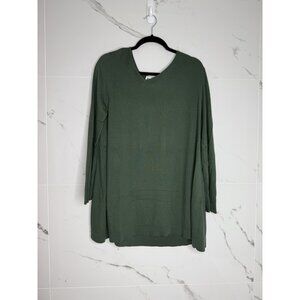 Planet by Lauren G one Size Green Tunic Knit Sweater Minimalist Lagenlook